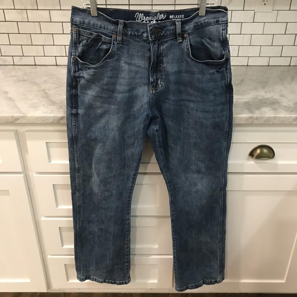 Wrangler Retro Jeans Mens 32 Blue Relaxed Bootcut Denim Western Cowboy Classic